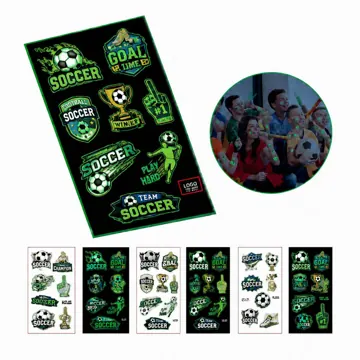 Glow Soccer Tattoo Stickers Luminous Temporary Football