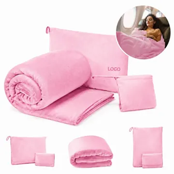 Cozy Foldable Flannel Travel Blanket for Airplane Car Use