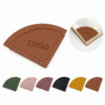 Scalloped Leather Fan Bookmark, Durable Patina Book Marker