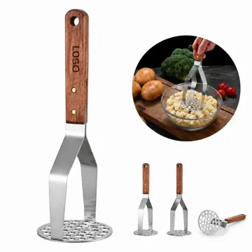 304 Stainless Steel Potato Masher with Wood Anti-Slip Handle