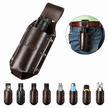 PU Leather Beer Holster with Adjustable Waist Belt
