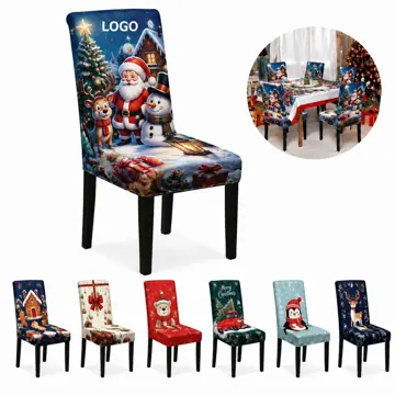 Christmas Stretch Chair Covers Protects Spills Dust Pet Hair