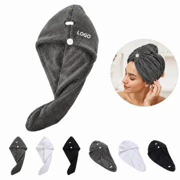 Thickened Coral Fleece Super Absorbent Hair Drying Turban