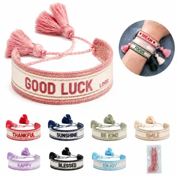 Custom Knitted Word Adjustable Bracelet, Personalized Name