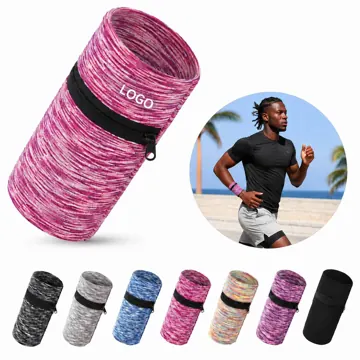 Zippered Pocket Elastic Wristband Wallet for Travel