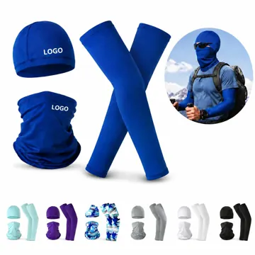 Breathable Cycling Hat Scarf & Cooling Sleeves Set for UV