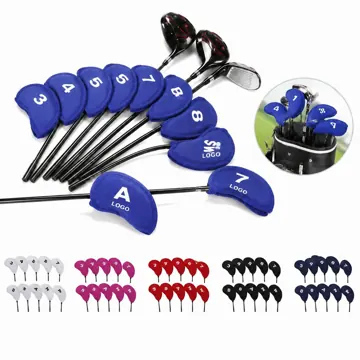 10 Pack Zippered Neoprene Golf Iron Head Covers Set