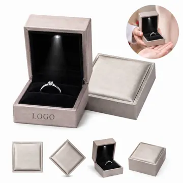 LED Ring Jewelry Box Display Case with Light