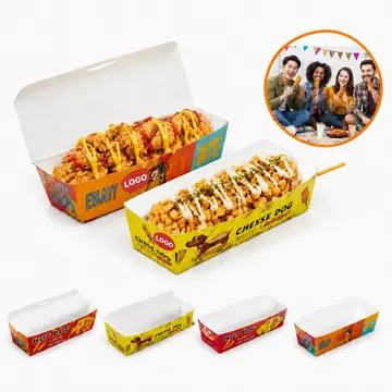 Disposable Clamshell Hotdog Boxes for Food Service