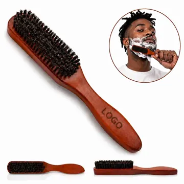 Natural Wood Beard Brush for Men, Ergonomic Grooming Tool