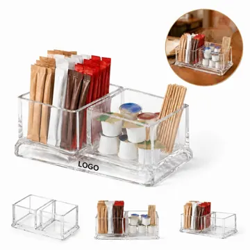 Acrylic Tea Bag Organizer with 3 Compartments for Kitchen