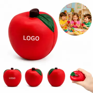 PU Foam Apple Stress Ball Squeeze Toy for Anxiety Relief