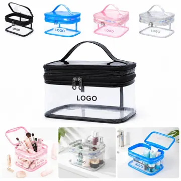 Transparent Two-Tier Cosmetic Organizer Case