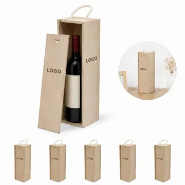 Natural Wood Wine Bottle Storage Case with Hinged Lid