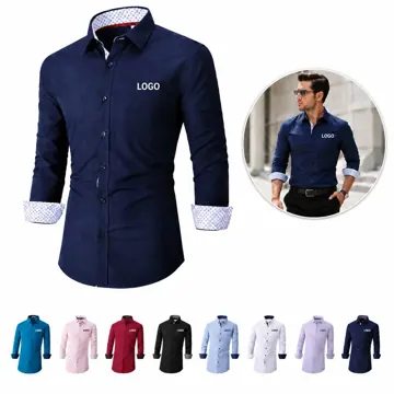 Wrinkle-Free Long Sleeve Button-Down Business Shirt for Men