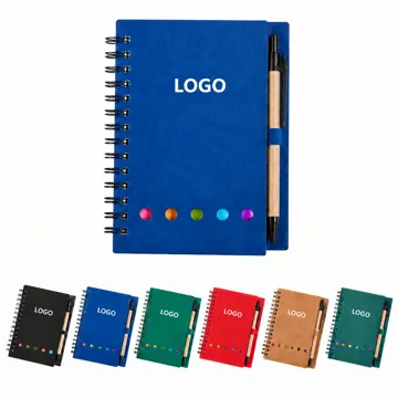 Compact Spiral Bound Notebook with Matching Pen for Notes