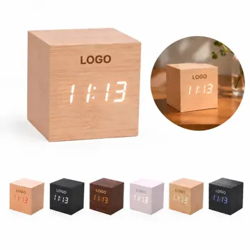 Wooden Analog Alarm Clock with Snooze