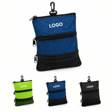 Compact Golf Ball Pouch with Durable Zipper Closure