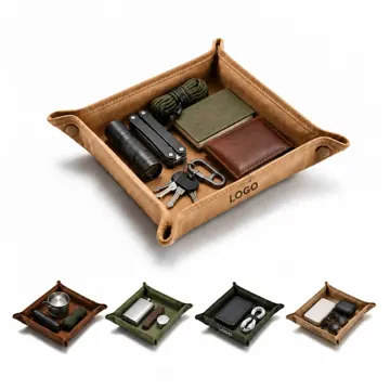 Foldable Fabric Organizer Tray with Compartments