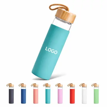 18oz Borosilicate Glass Bottle with Bamboo Lid and Handle