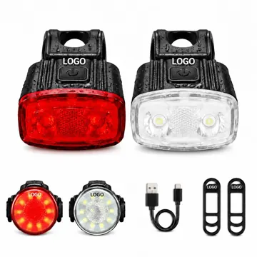 USB Rechargeable Bicycle Headlight Taillight Combo