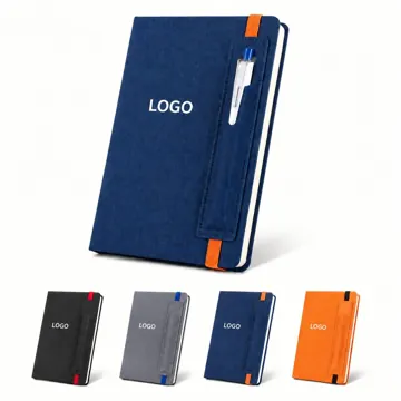 A5 Leather Notebook with Pen Holder and Elastic Closure