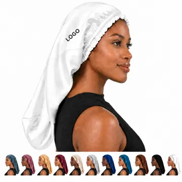 Silk Sleep Bonnet with Adjustable Elastic Fit for Hair
