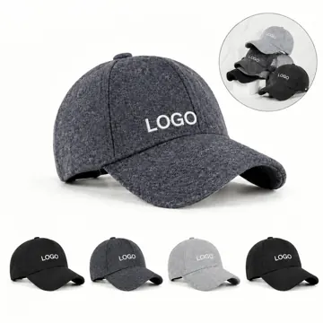 Wool Blend Baseball Cap with Fleece Lining