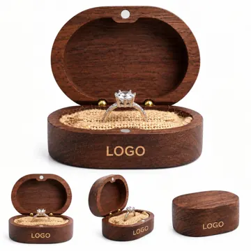Handcrafted Wooden Wedding Ring Holder with Cushion