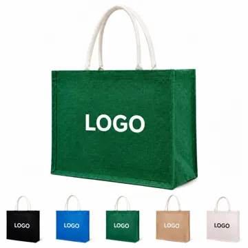 Reusable Jute Tote Bag with Waterproof Lining