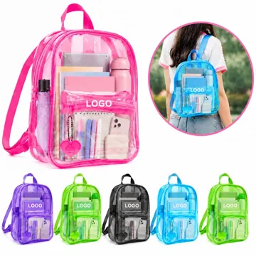 Transparent PVC Backpack with Laptop Sleeve